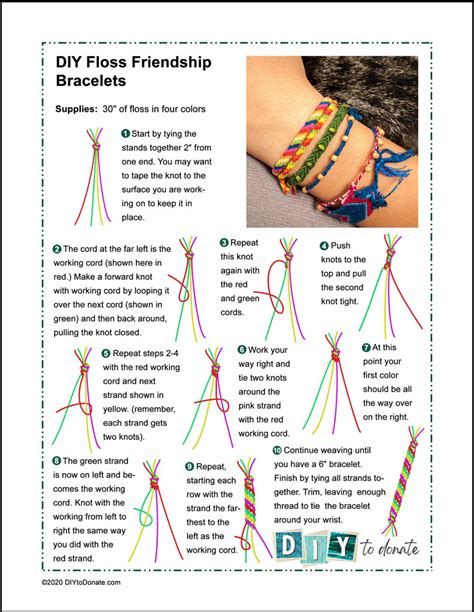 Printable Friendship Bracelet Instructions